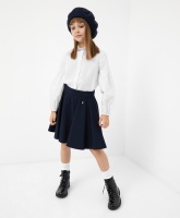 Блузка оверсайз с длинным рукавом белая Gulliver, школьная форма для девочек  фото, kupilegko.ru